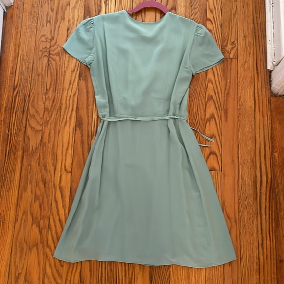 Soi Paris Seafoam Green Silk Wrap Dress in size 38 Medium - Picture 5 of 7